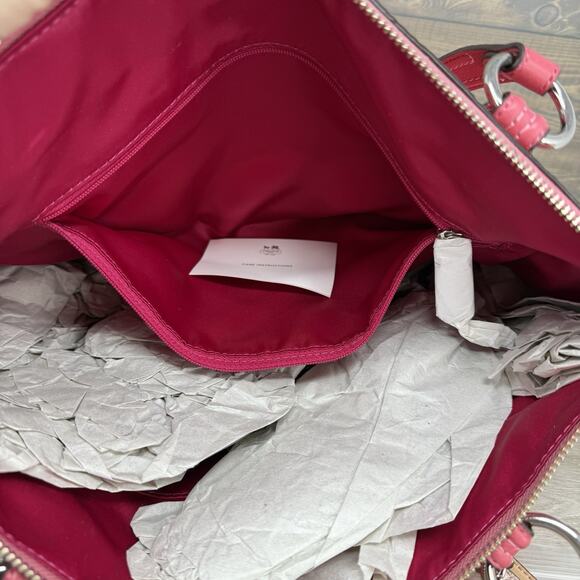 Coach M1220-23441 Poppy Rose Pink Pebbled Leather Handbag Tote - Picture 6 of 11